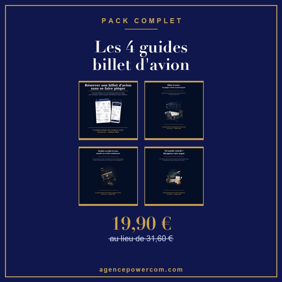 Pack complet : les 4 guides billet d'avion