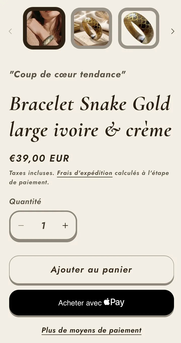 La boutique Trendy's Jewels affichée sur téléphone, écran 4 sur 6